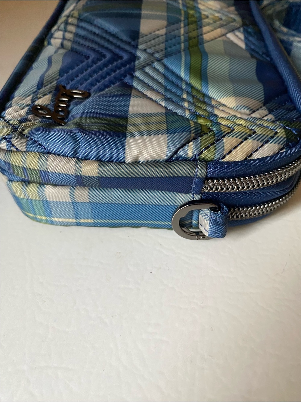 Lug Coupe XL Crossbody Bag Tempo Plaid Blue New - Picture 8 of 15